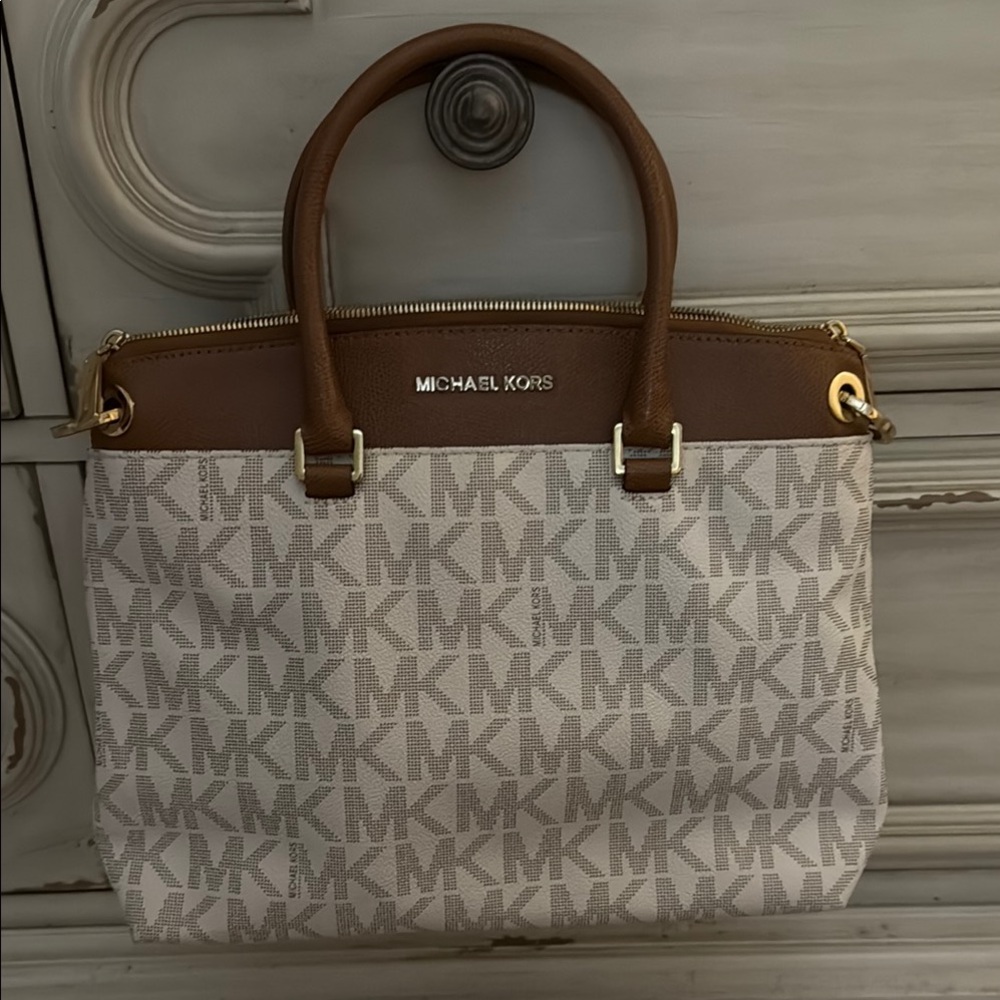Michael Kors Brown and Cream Women's Tote Bag